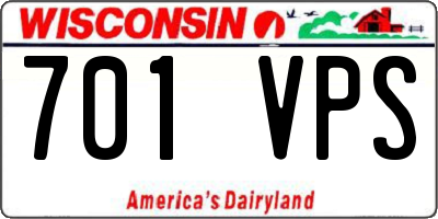 WI license plate 701VPS