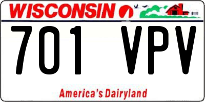 WI license plate 701VPV