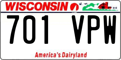 WI license plate 701VPW