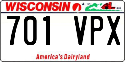 WI license plate 701VPX