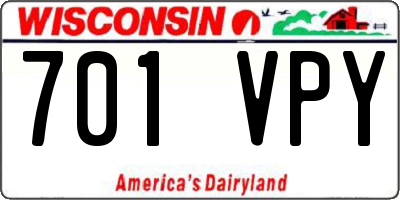 WI license plate 701VPY