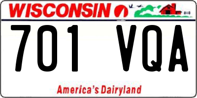 WI license plate 701VQA