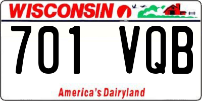 WI license plate 701VQB