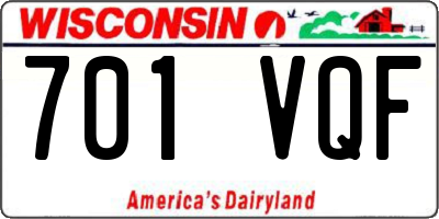 WI license plate 701VQF