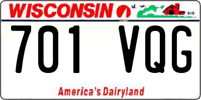 WI license plate 701VQG
