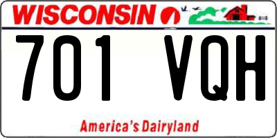 WI license plate 701VQH