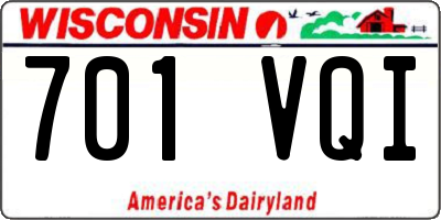 WI license plate 701VQI