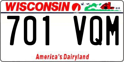 WI license plate 701VQM
