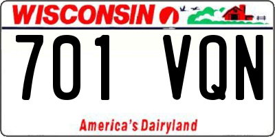 WI license plate 701VQN