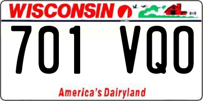 WI license plate 701VQO