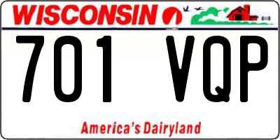 WI license plate 701VQP