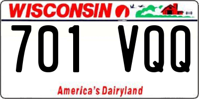 WI license plate 701VQQ