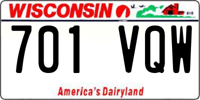 WI license plate 701VQW