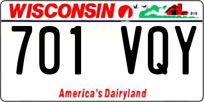 WI license plate 701VQY