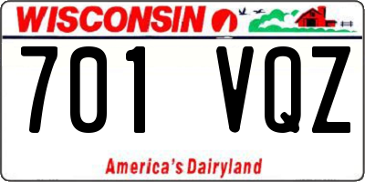 WI license plate 701VQZ
