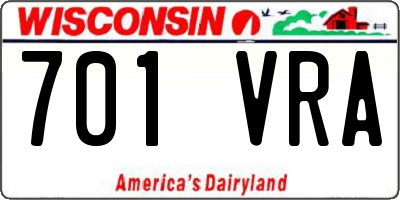 WI license plate 701VRA