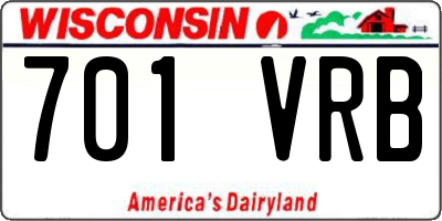 WI license plate 701VRB