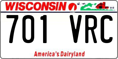 WI license plate 701VRC