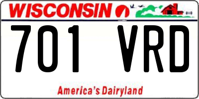 WI license plate 701VRD