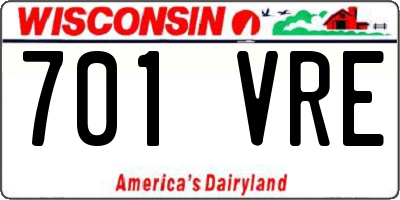 WI license plate 701VRE