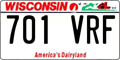 WI license plate 701VRF