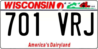 WI license plate 701VRJ