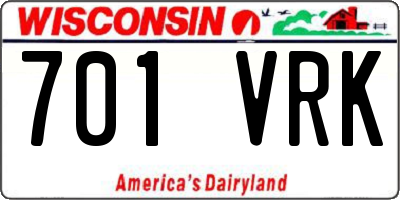 WI license plate 701VRK