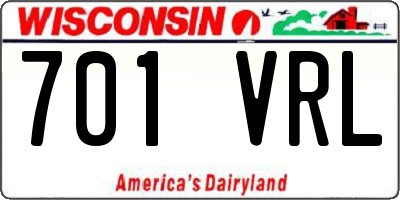 WI license plate 701VRL
