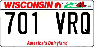 WI license plate 701VRQ