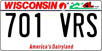 WI license plate 701VRS