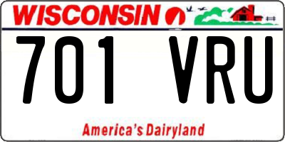 WI license plate 701VRU