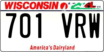 WI license plate 701VRW