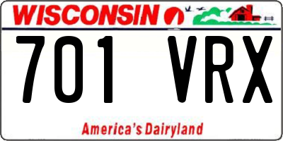 WI license plate 701VRX
