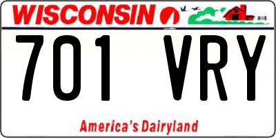 WI license plate 701VRY