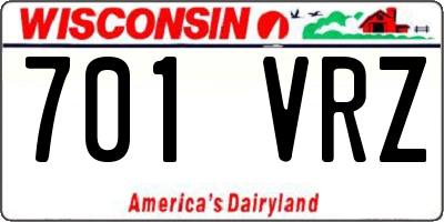 WI license plate 701VRZ