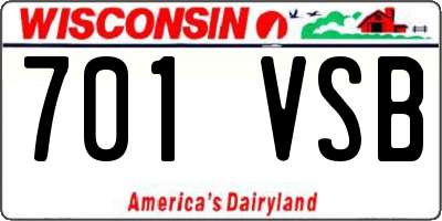 WI license plate 701VSB
