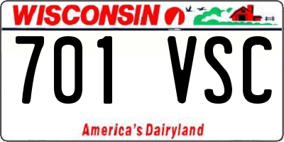 WI license plate 701VSC