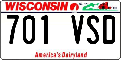 WI license plate 701VSD