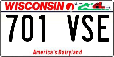 WI license plate 701VSE