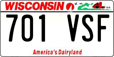WI license plate 701VSF