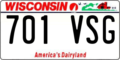 WI license plate 701VSG
