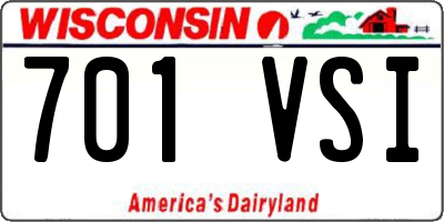 WI license plate 701VSI