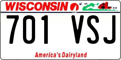 WI license plate 701VSJ