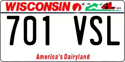 WI license plate 701VSL