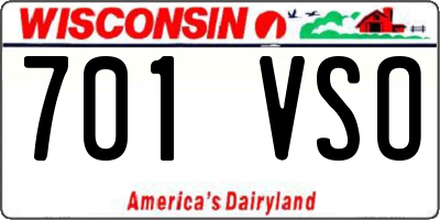 WI license plate 701VSO