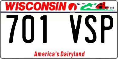 WI license plate 701VSP