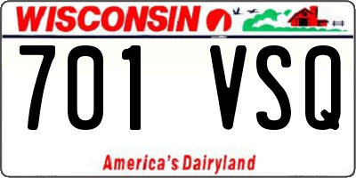 WI license plate 701VSQ