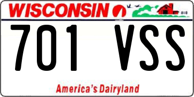 WI license plate 701VSS