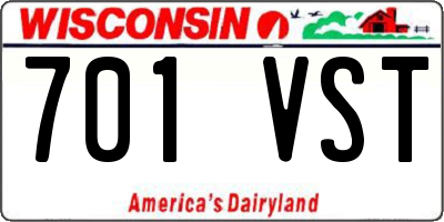 WI license plate 701VST