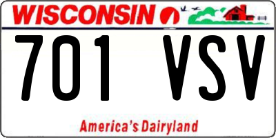 WI license plate 701VSV